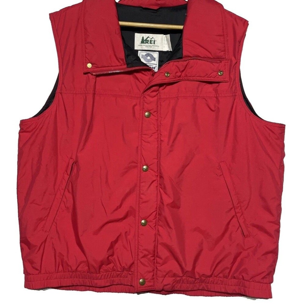 Vintage REI Red Insulated Puffer Vest Mens XL Made in Hong Kong